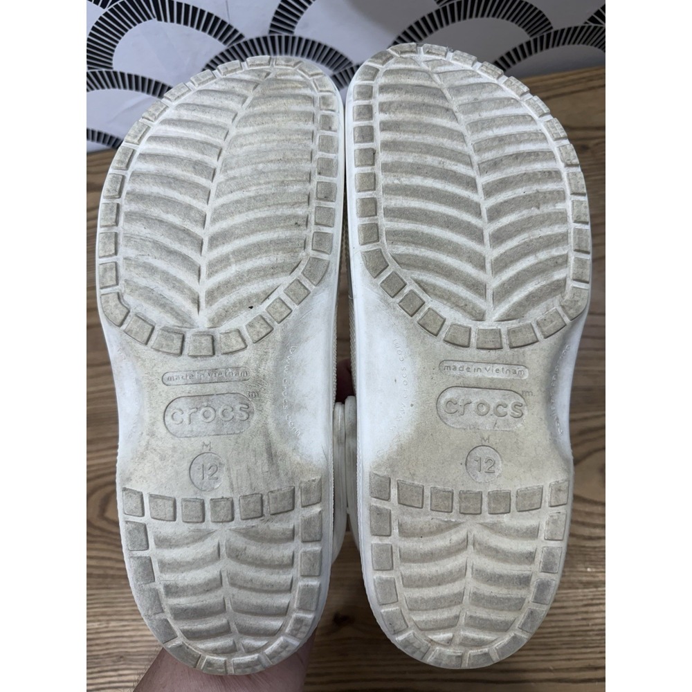 CROCS Men's White Classic Slip On Clog Shoes Size 12 Clean - Picture 7 of 8